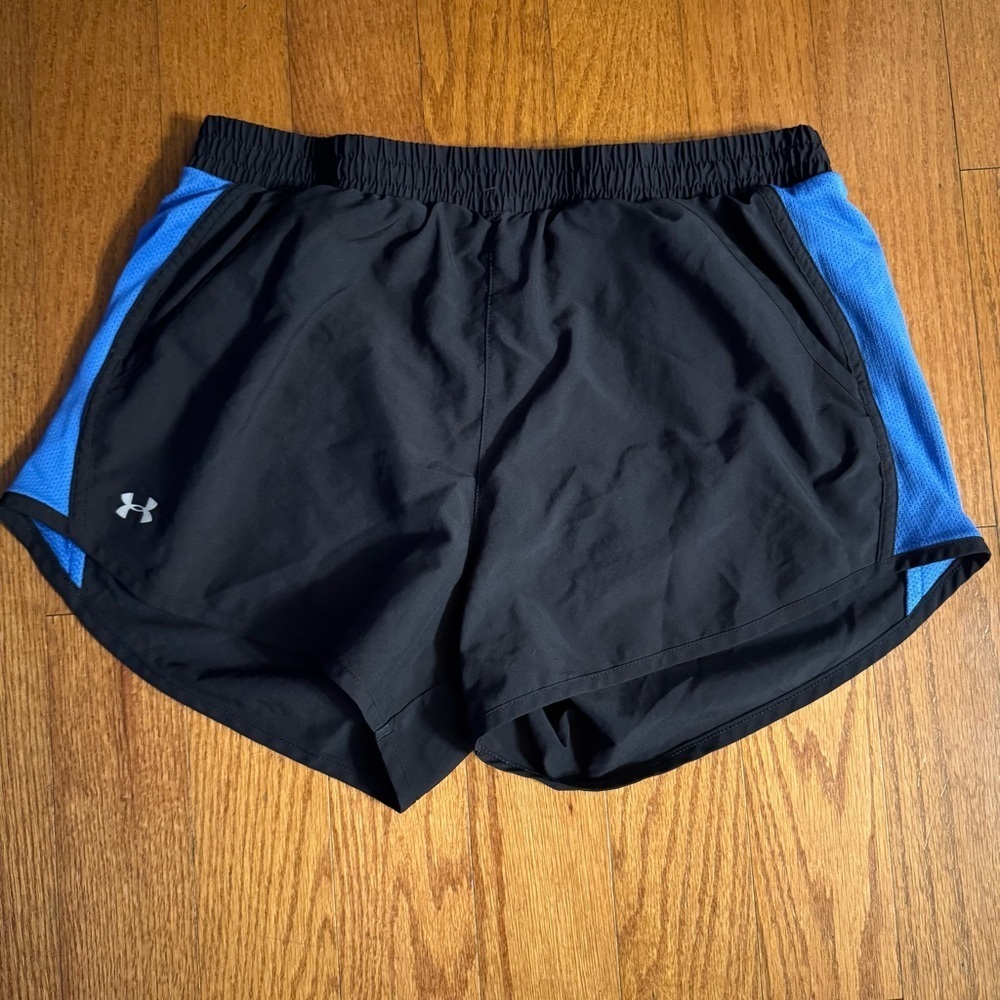 Under Armour Black and Gray Elastic Shorts Womens No Size